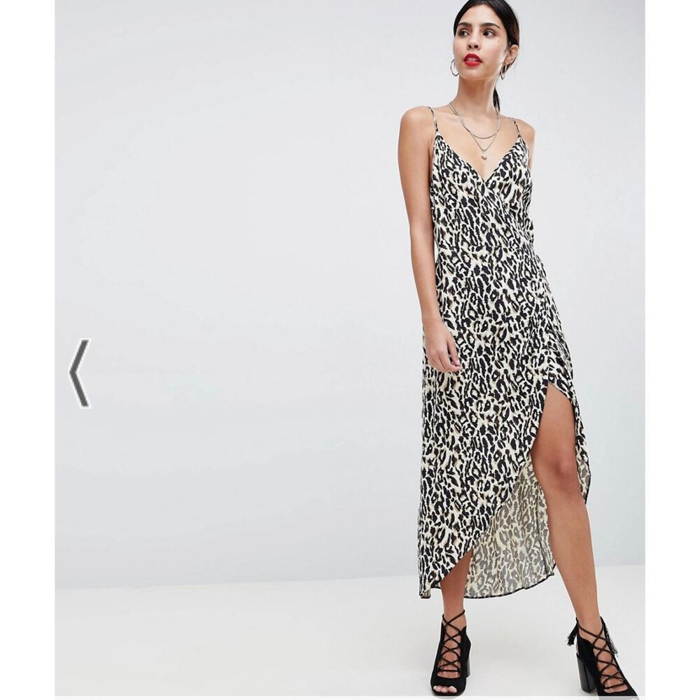 ASOS Leopard Print Wrap Dress Size 10